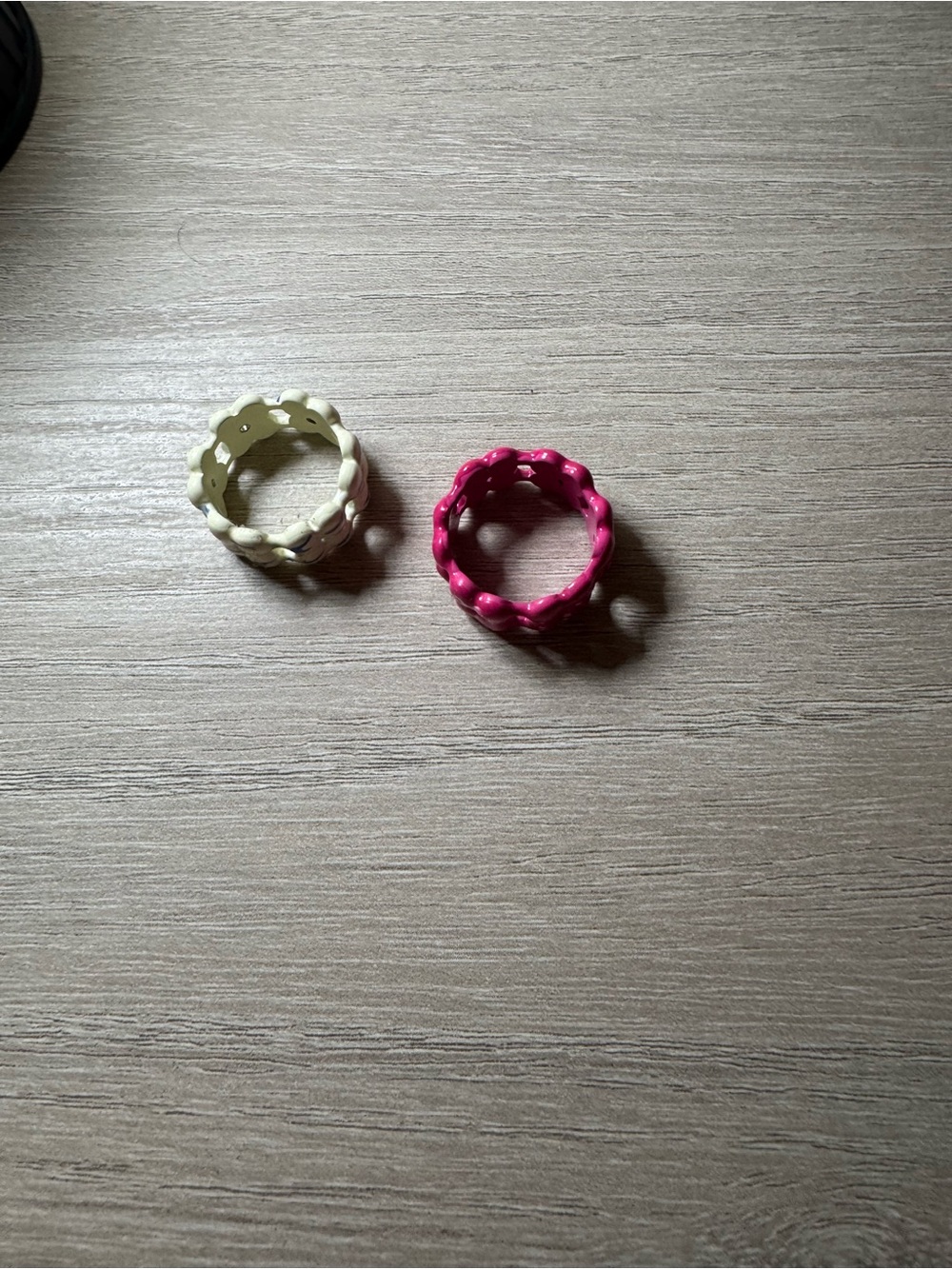Free People Linked Floral Rings in Pink and White